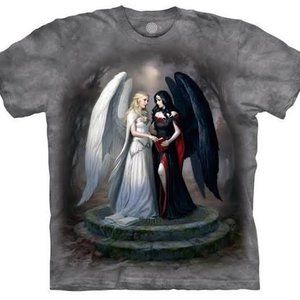 Fairy Dark Light Angels Winged Woman Fantasy T-Shirt Mountain Angel Cotton S-XL